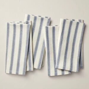 Hearth & Hand with Magnolia 4Pc Engineered Stripe Cloth Napkin Set Blue/Natural